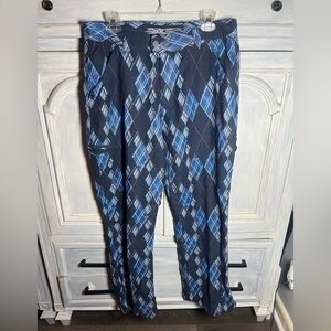 Men’s Y2K Rare‎ Oakley Navy Argyle Printed Golf Pants Active
